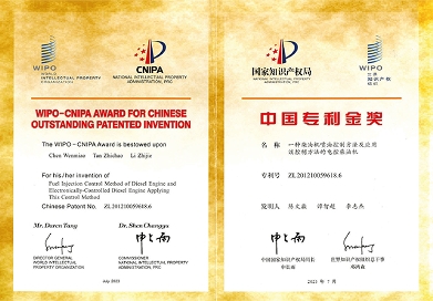 China Patent Gold Award